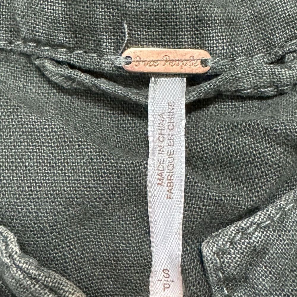 Free People Emilia Military Ruffle Jacket Bitter Olive Utility Coat Women’s S - Picture 8 of 9